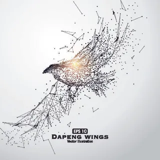 矢量科技动感粒子元素EPS运动人物动物点状创意矢量科幻设计素材