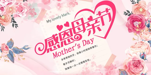 唯美温馨母亲节感恩海报
