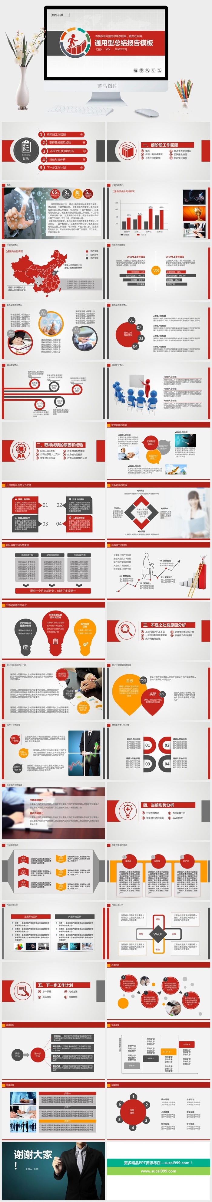 通用性工作总结报告PPT模板