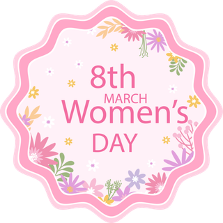 38妇女节三八女神女王粉色花朵玫瑰艺术字设计png免抠ps素材