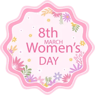 38妇女节三八女神女王粉色花朵玫瑰艺术字设计png免抠ps素材