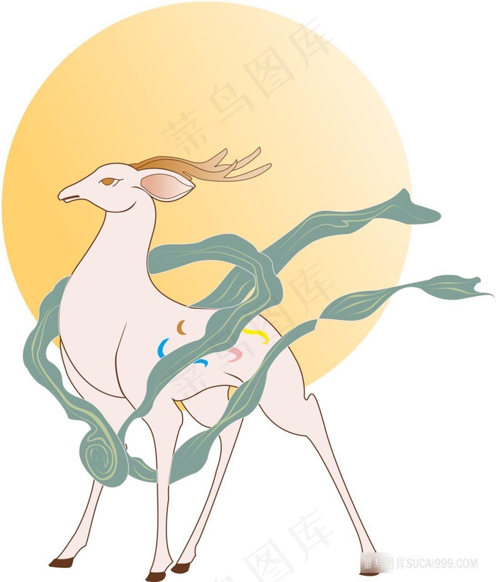 国潮九色鹿图案