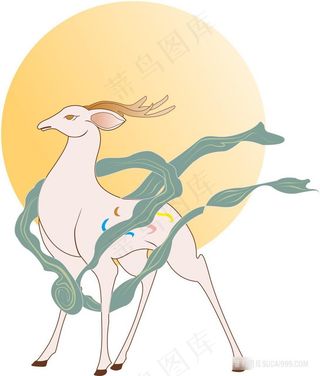 国潮九色鹿图案