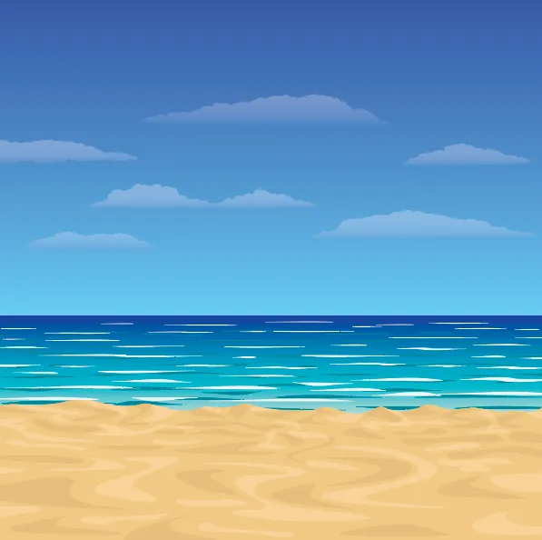 夏天海滩大海背景ai矢量模版下载
