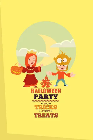 万圣节小鬼捣蛋儿童矢量插画扁平