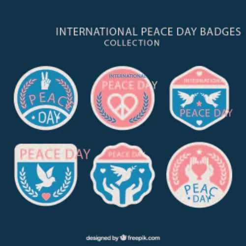 免抠国际和平日标签ai矢量模版下载