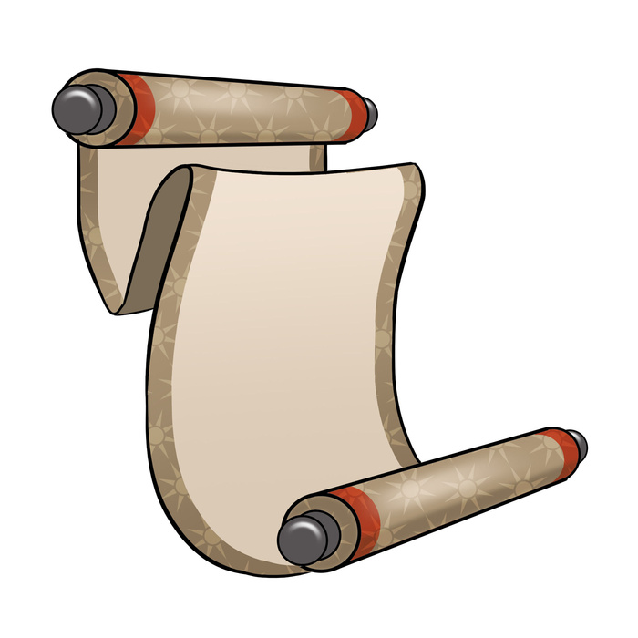 复古中国风卷轴元素手绘画轴文本标题框PSDAI素材模板png免扣图