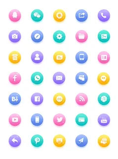 彩色icon手机线性小图标UI素材AI矢量图psd设计源文件app菜单分类