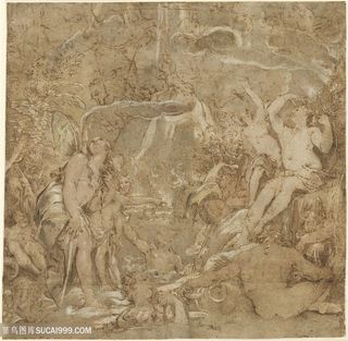 山峦人群艺术装饰画