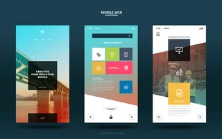 UI多页面包装展示手机APP交互界面样机长图概念PSD设计模板