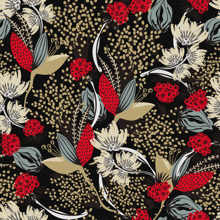 花卉唯美手绘花朵面料纹理手机壳布料面料印花服装矢量图案素材