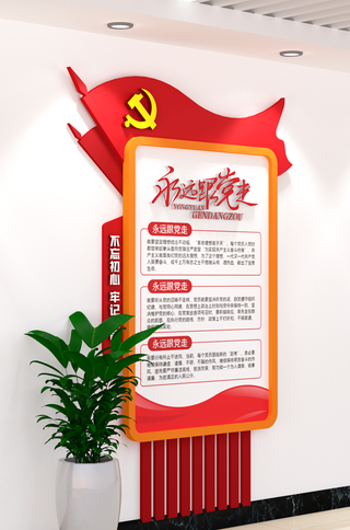 制度牌内容形式旗帜背景图片竖版展厅展馆文化墙