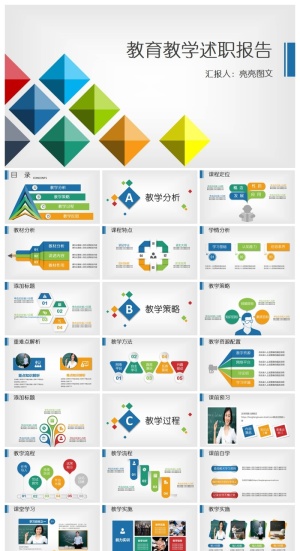 述职报告总结精美ppt模板 预览图