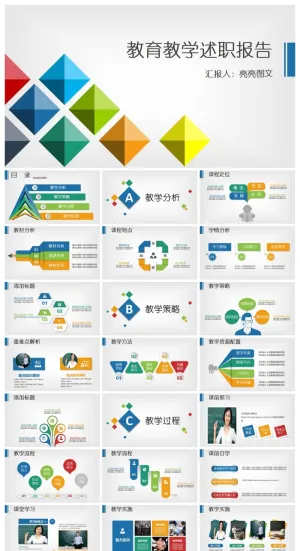 述职报告总结精美ppt模板 预览图