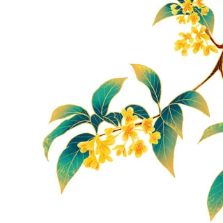 国潮风松树松枝松柏树木手绘植物装饰图案元素PSD设计素材