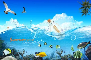 大海蓝天数字风景