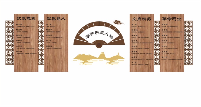 档案馆文化墙cdr矢量模版下载