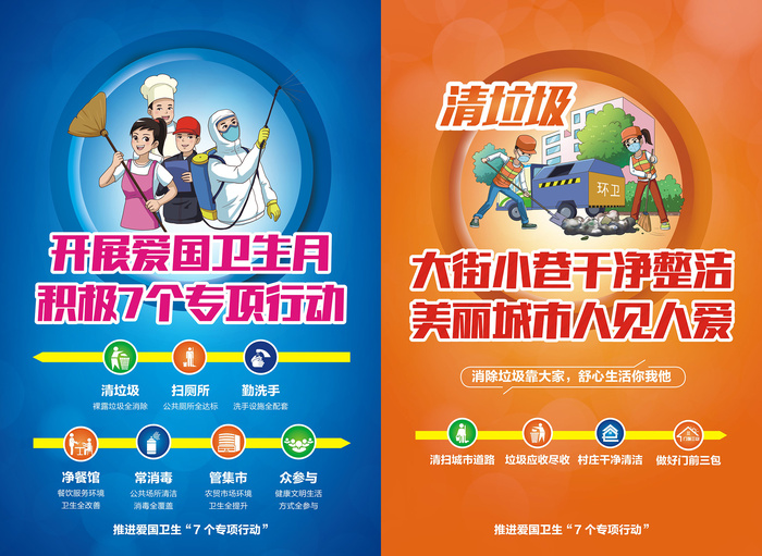 爱国卫生专项行动宣传海报