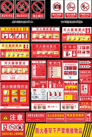 动火作业、消防安全警示标志大全