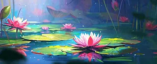 夏天荷花池荷叶池塘，夏至小暑大暑