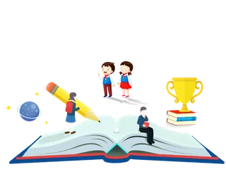 卡通书本女孩男孩素材