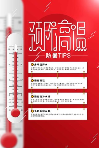 防中暑降温海报