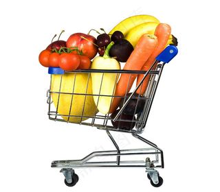 放在购物车里的蔬菜图片