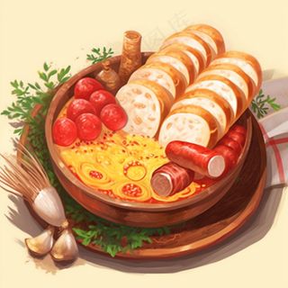 美食食物面条麻辣烫插画素材
