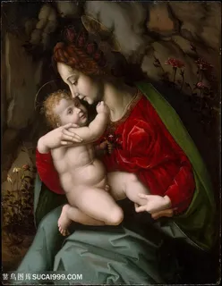 与孩子的圣母油画