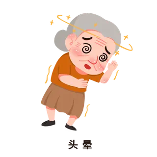 卡通老人夏季预防中暑科普医疗插画 