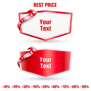 免抠红色销售标签