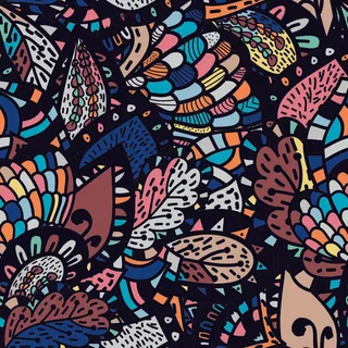 少数民族藏族特色花纹波西米亚风纹理背景图案设计AI矢量图片素材