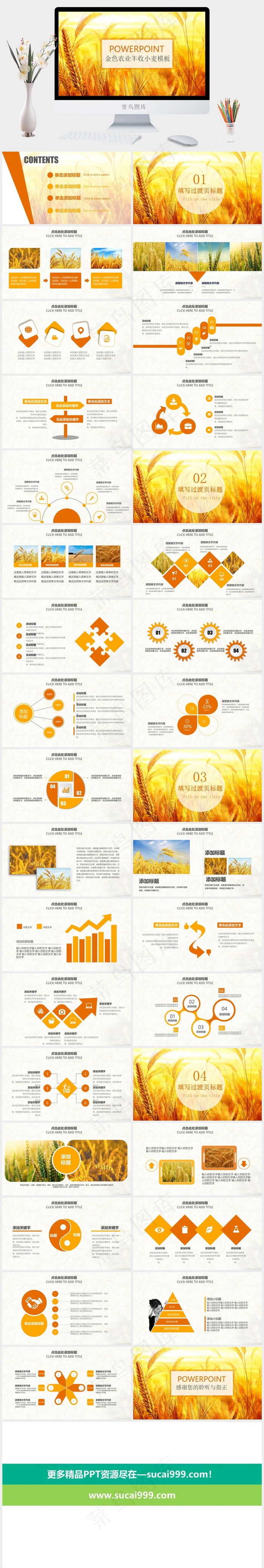 农业粮食PPT模板ppt模版
