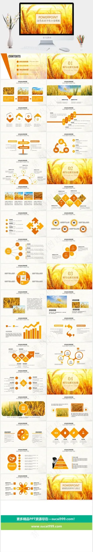 农业粮食PPT模板ppt模版