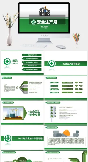 安全生产PPT模板预览图