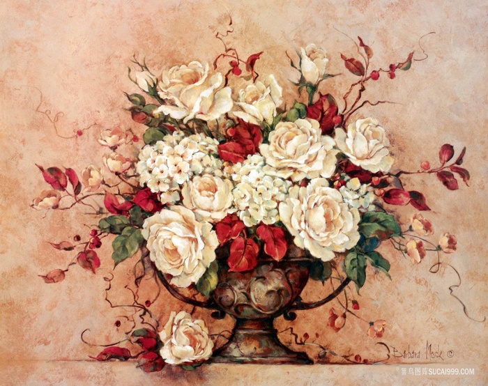 唯美花卉花瓶艺术油画