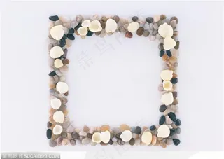 相框边框-鹅卵石贝壳相框