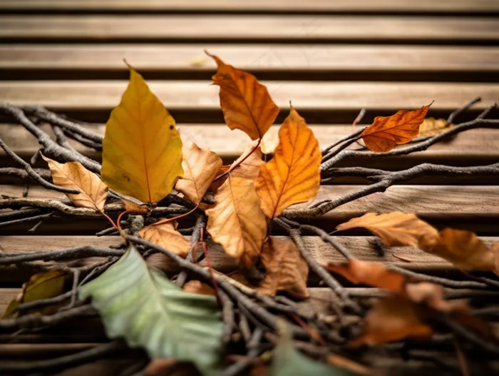 秋天落叶干枯树枝树叶摄影图(3696x2784)