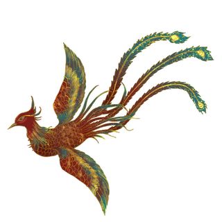 手绘国潮中国风神龙凤凰卡通形象插画装饰元素图案PSD设计素材