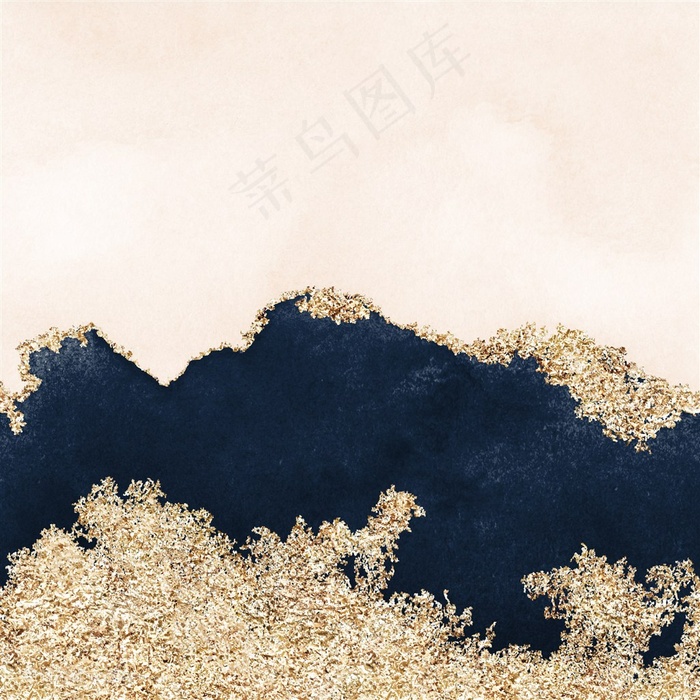 浅米色和黑色金属金色水彩晕染金箔纹理背景图片