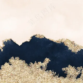 浅米色和黑色金属金色水彩晕染金箔纹理背景图片