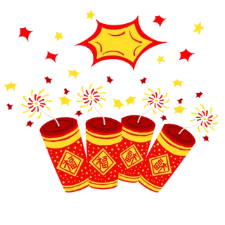 红色烟花爆竹免扣素材