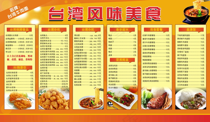 *美食点菜单cdr矢量模版下载