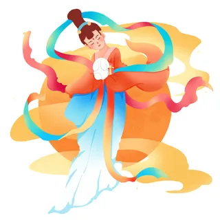 卡通中秋节嫦娥素材
