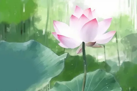 国风荷花水墨节气背景 国风荷花水墨节气背景