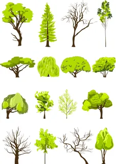 插画风AI矢量植物建筑景观效果图小清新PSD配景树PS后期免抠素材 插画风AI矢量植物建筑景观效果图小清新PSD配景树PS后期免抠素材