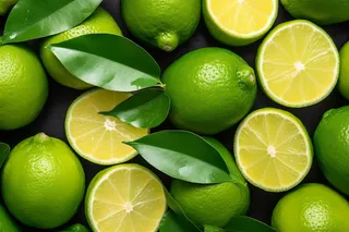 青柠檬切片水果摄影图