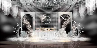 白色韩式婚礼迎宾区效果图