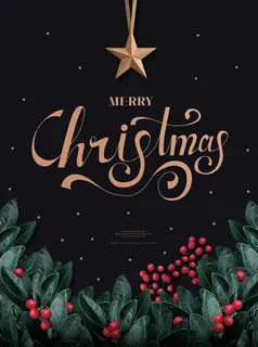 简约深色圣诞节海报