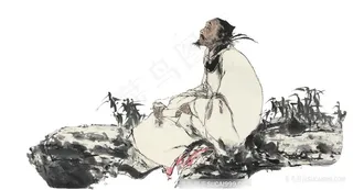 水墨唐代诗人刘禹锡